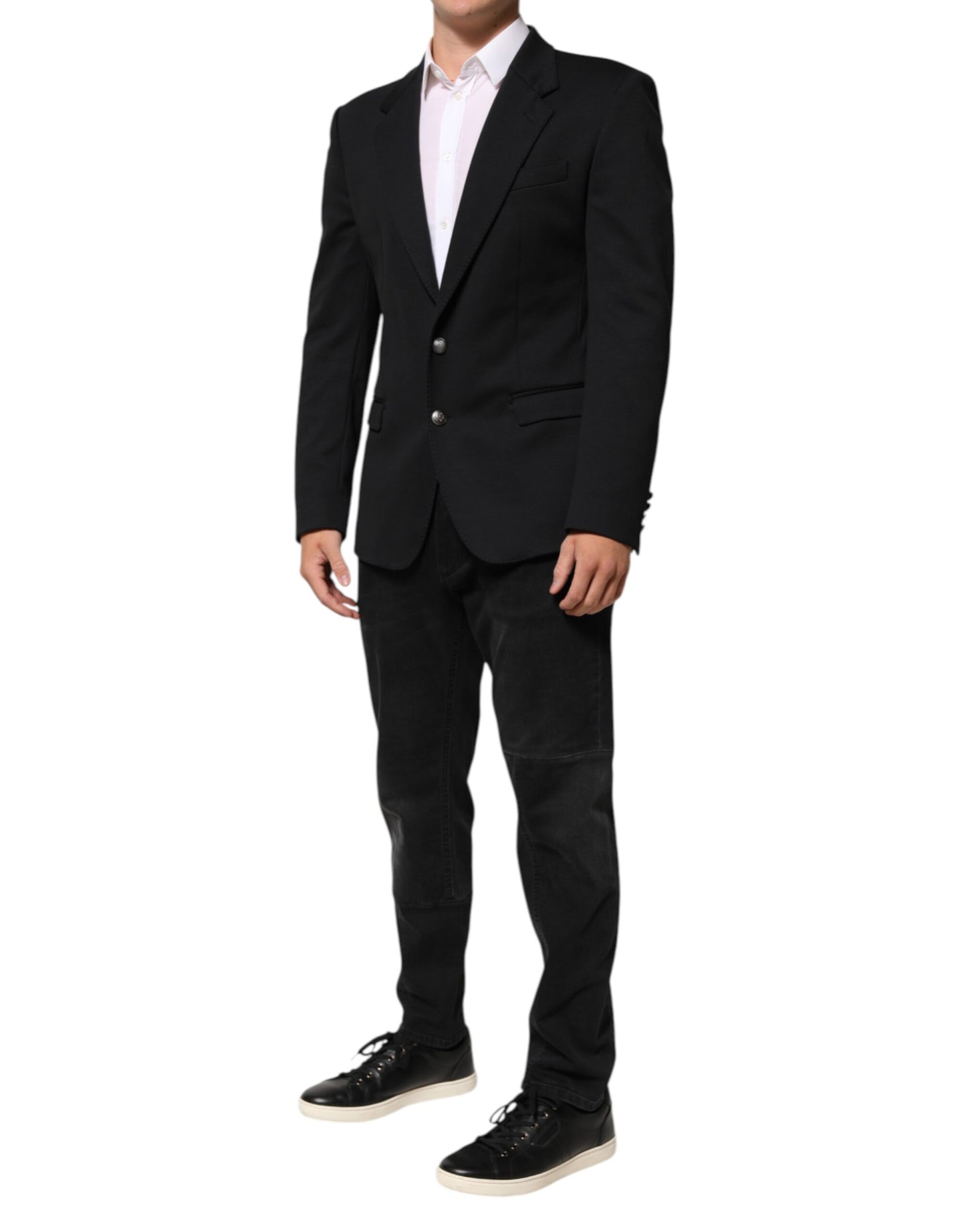 Dolce & Gabbana Dunkelblaue Herrenjacke aus Baumwolle, Mantel, Blazer, Anzug