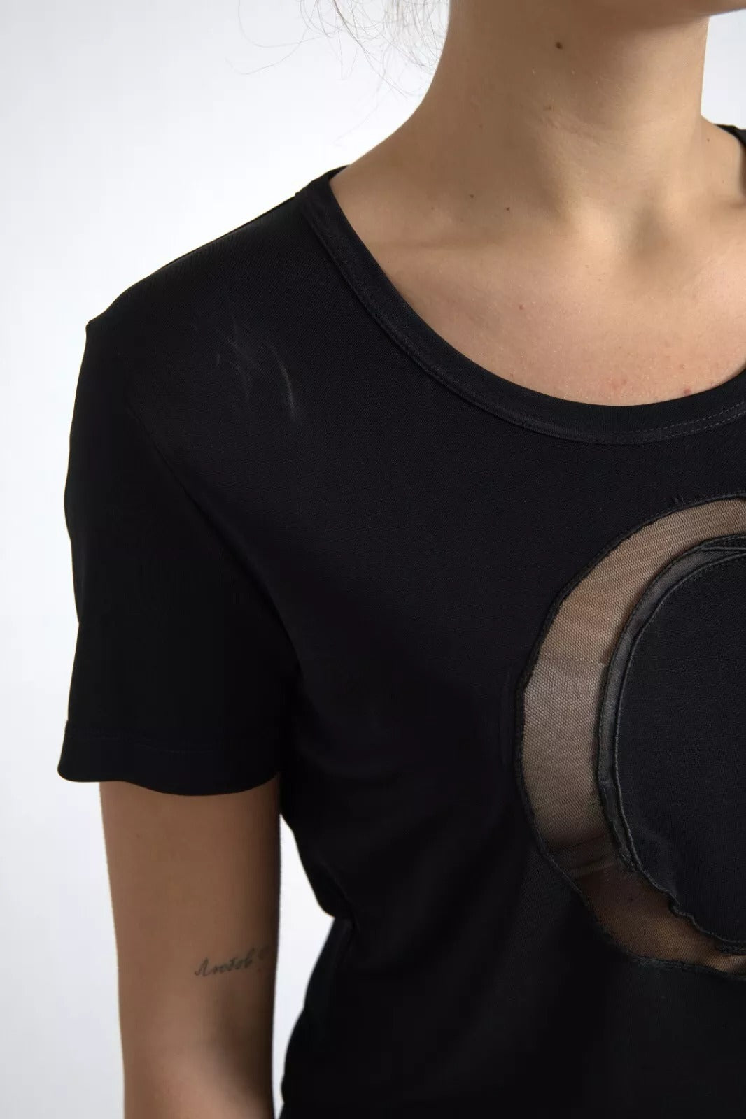 Roberto Cavalli – Schwarzes CLASS-T-Shirt aus Viskose mit Rundhalsausschnitt