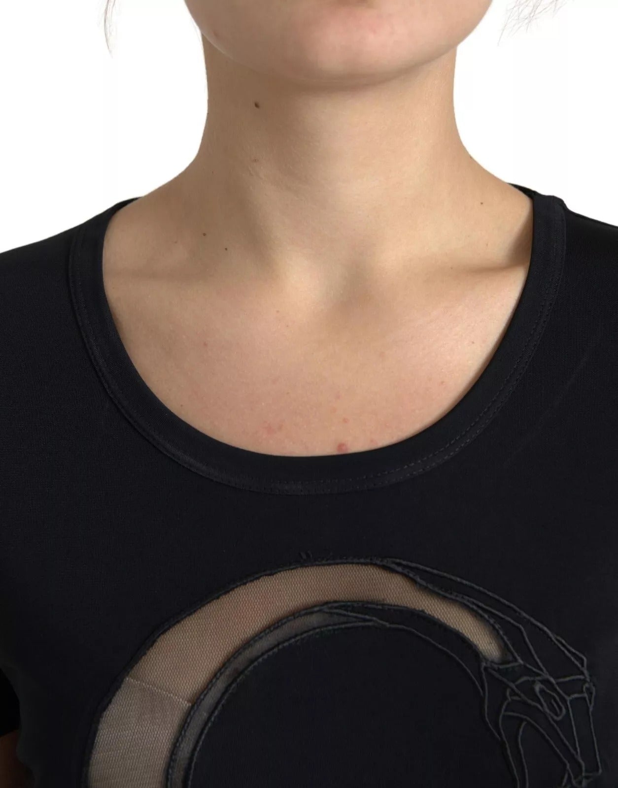 Roberto Cavalli – Schwarzes CLASS-T-Shirt aus Viskose mit Rundhalsausschnitt