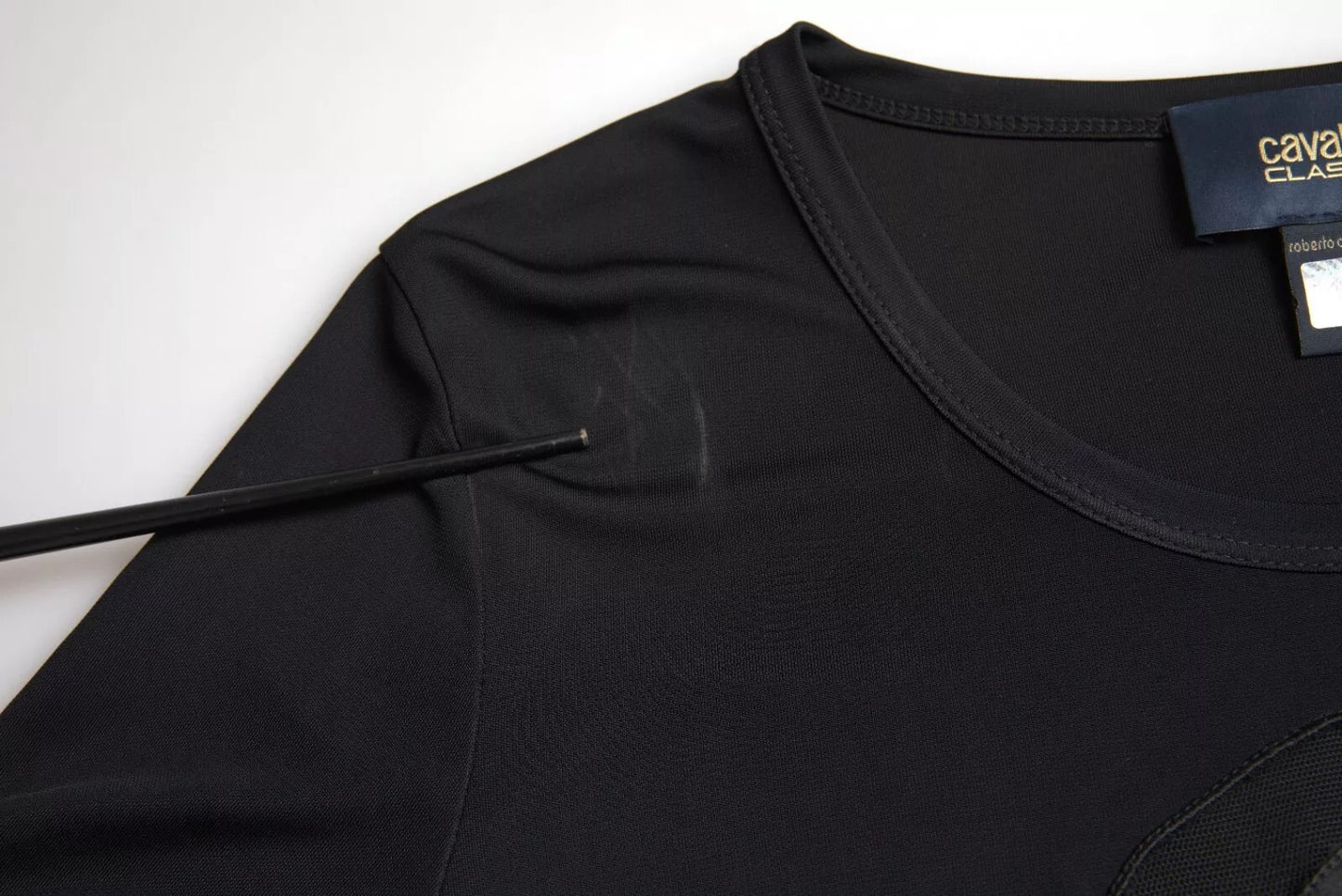 Roberto Cavalli – Schwarzes CLASS-T-Shirt aus Viskose mit Rundhalsausschnitt