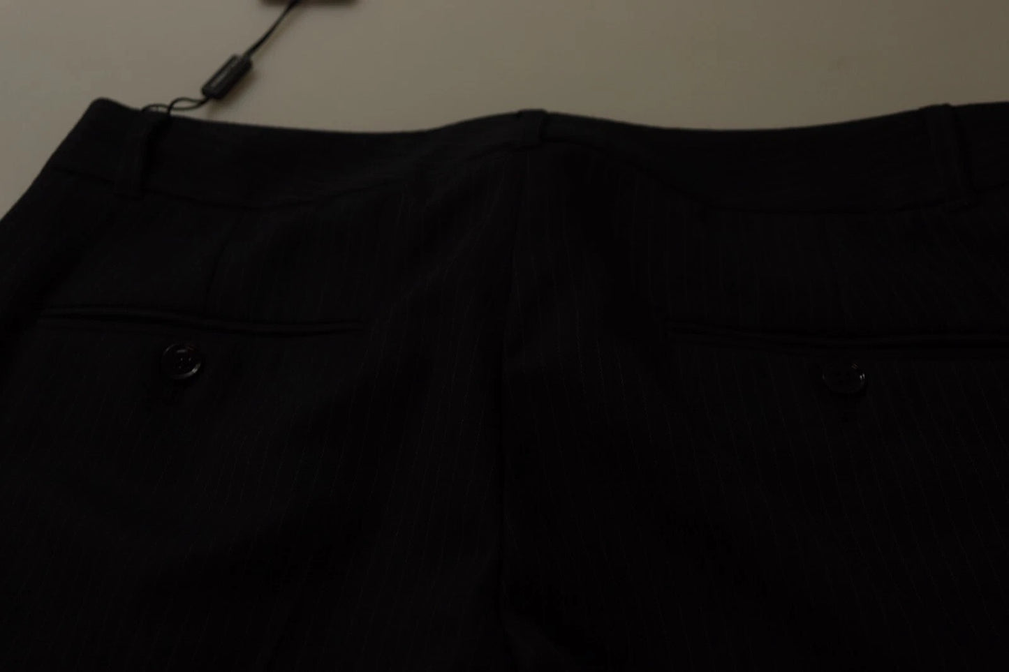 Dolce & Gabbana – Schwarze Hose mit Streifen und mittlerer Taille