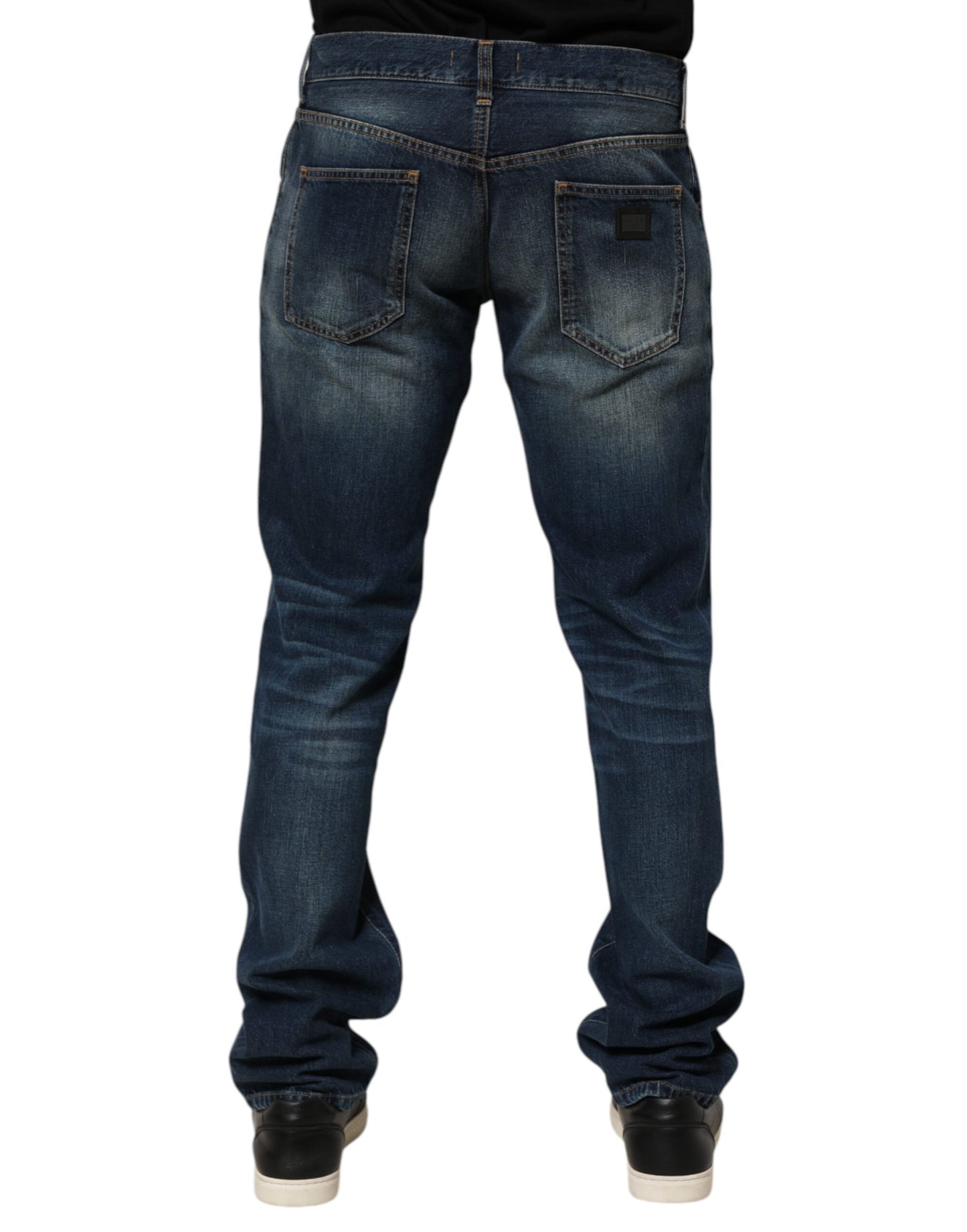 Dolce & Gabbana Dunkelblaue Skinny Jeans aus gewaschener Baumwolle für Herren