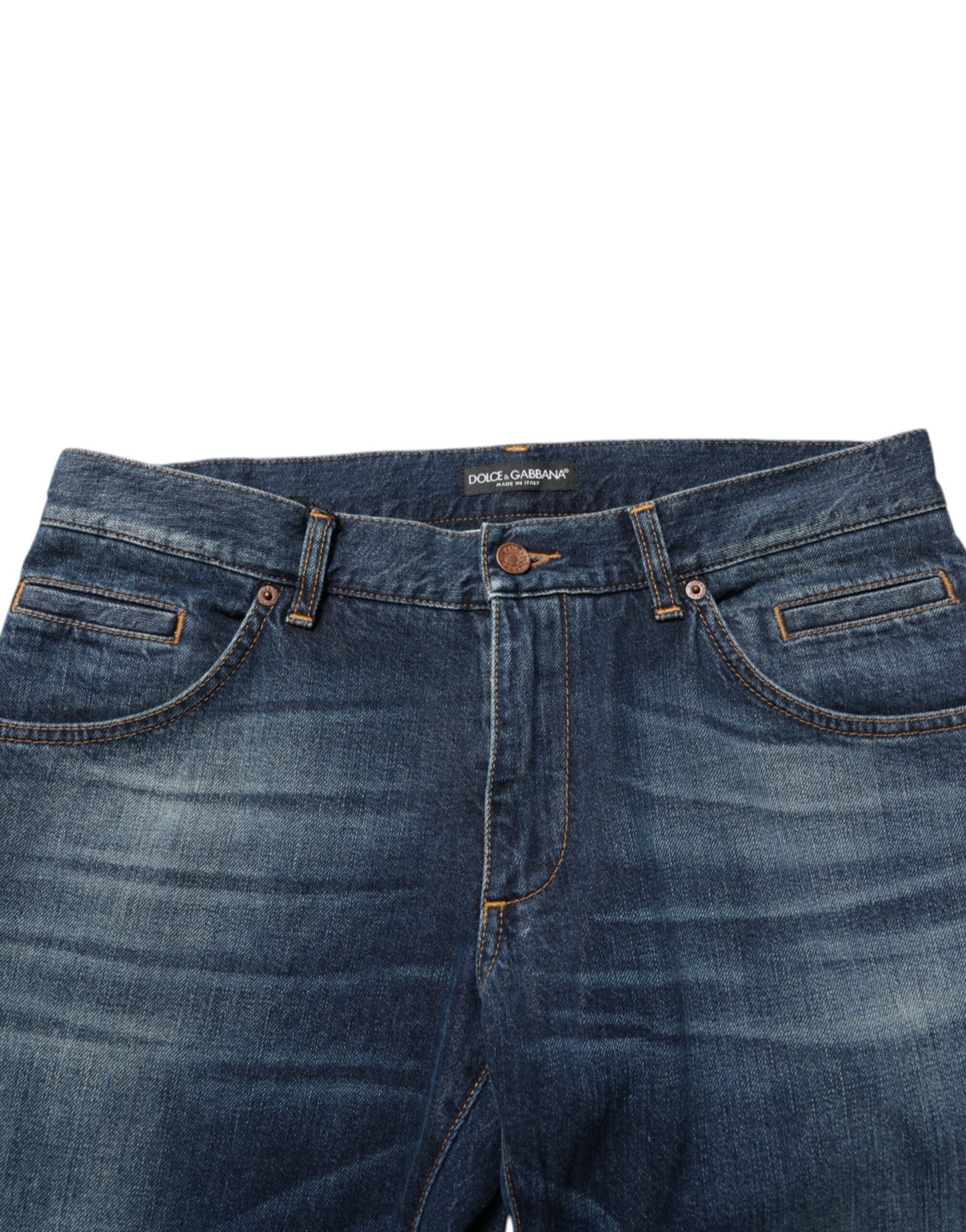 Dolce & Gabbana Dunkelblaue Skinny Jeans aus gewaschener Baumwolle für Herren