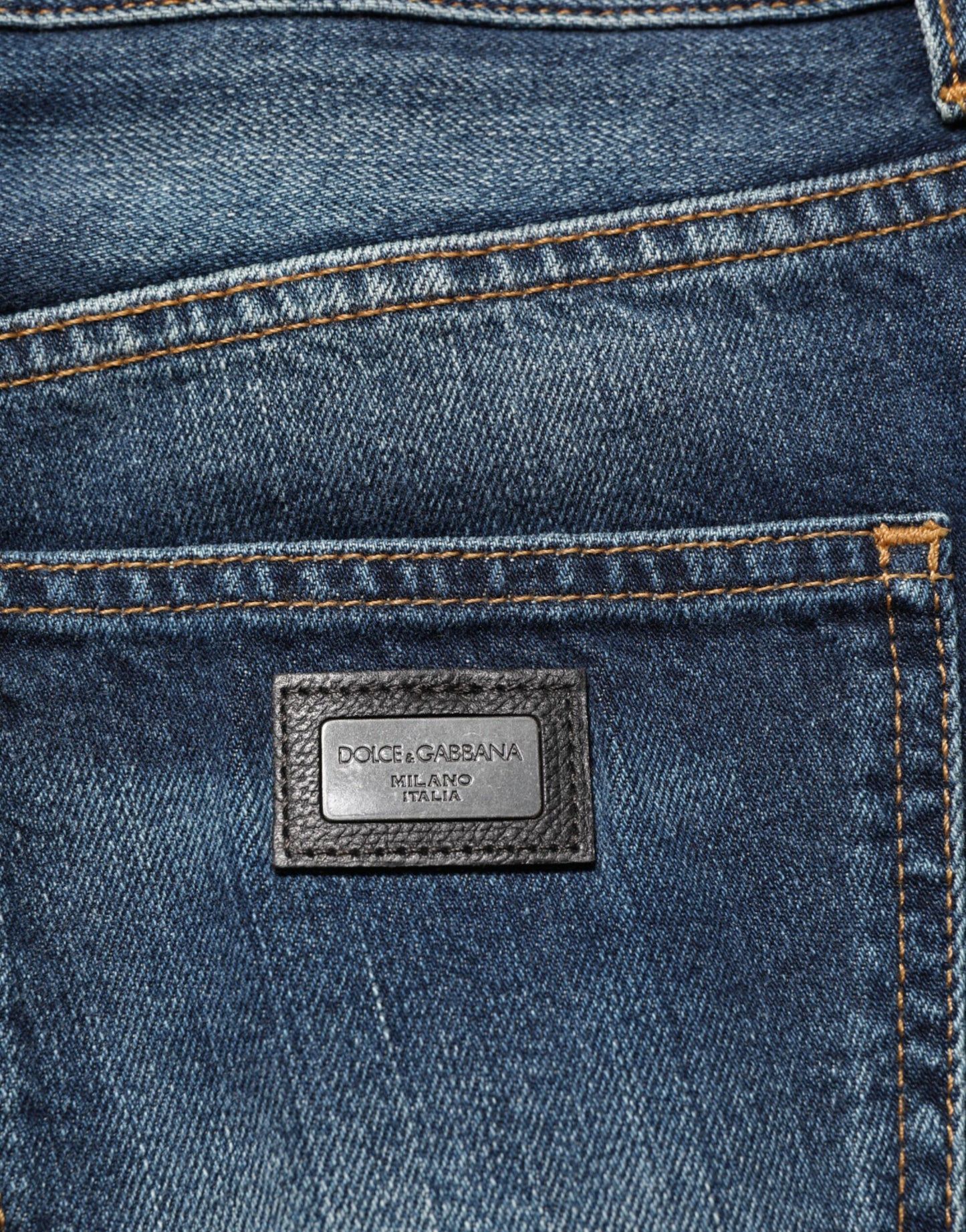 Dolce & Gabbana Dunkelblaue Skinny Jeans aus gewaschener Baumwolle für Herren