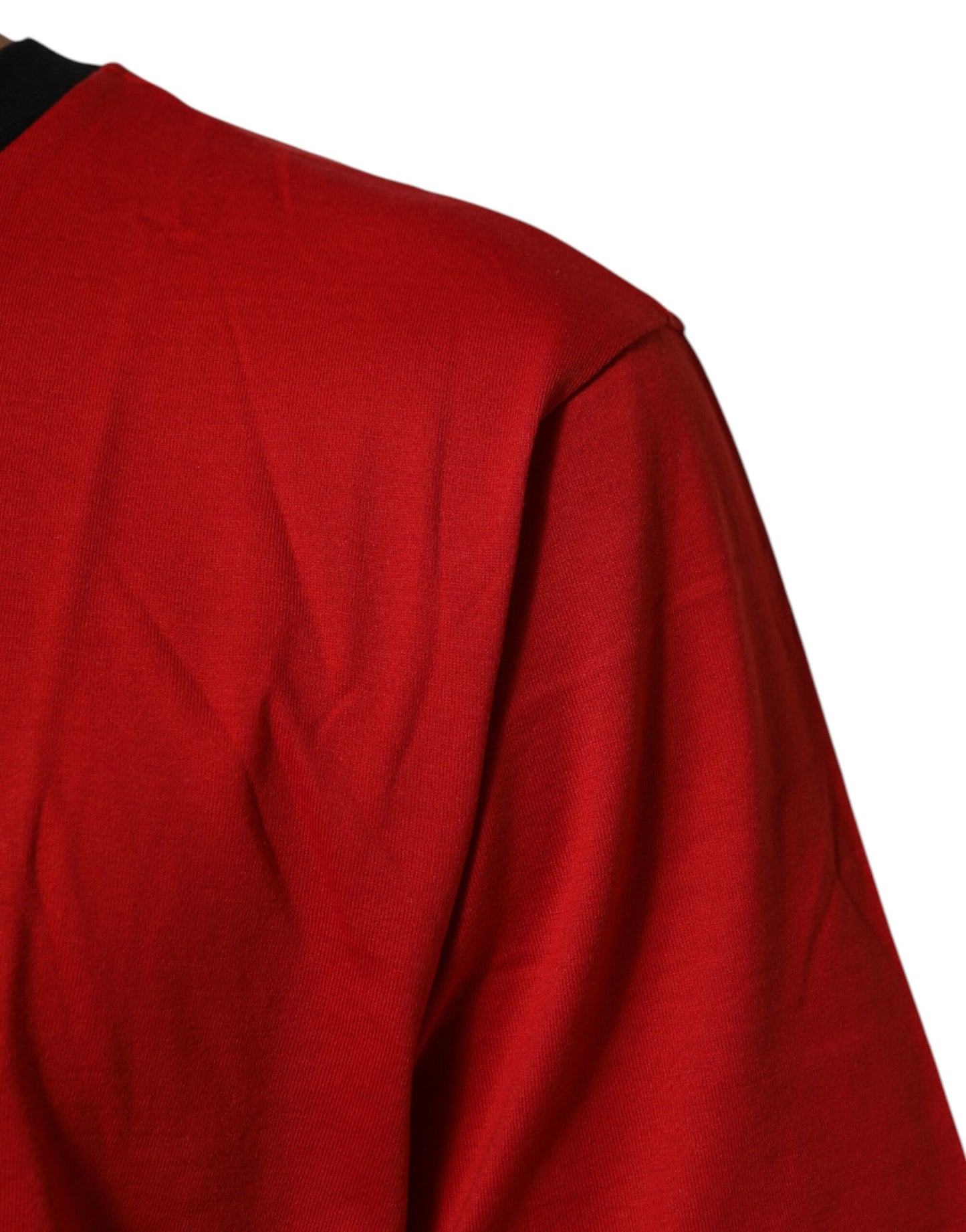 Dolce & Gabbana – Rotes T-Shirt aus Baumwolle mit Krone und Logo