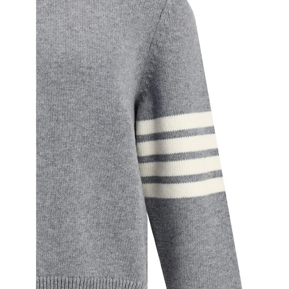 Thom Browne Eleganter Pullover mit halbem Reißverschlussdetail am Hals