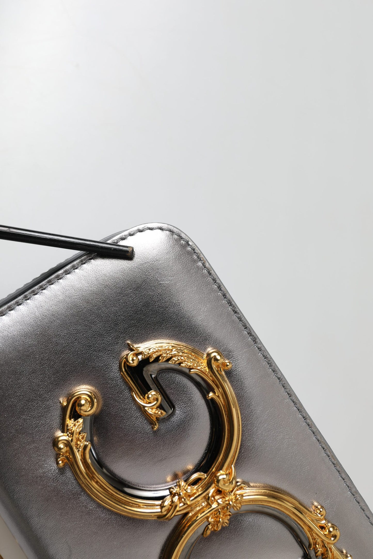 Dolce & Gabbana Metallic Silver Nappa Mini DG Girls Shoulder Borse Bag