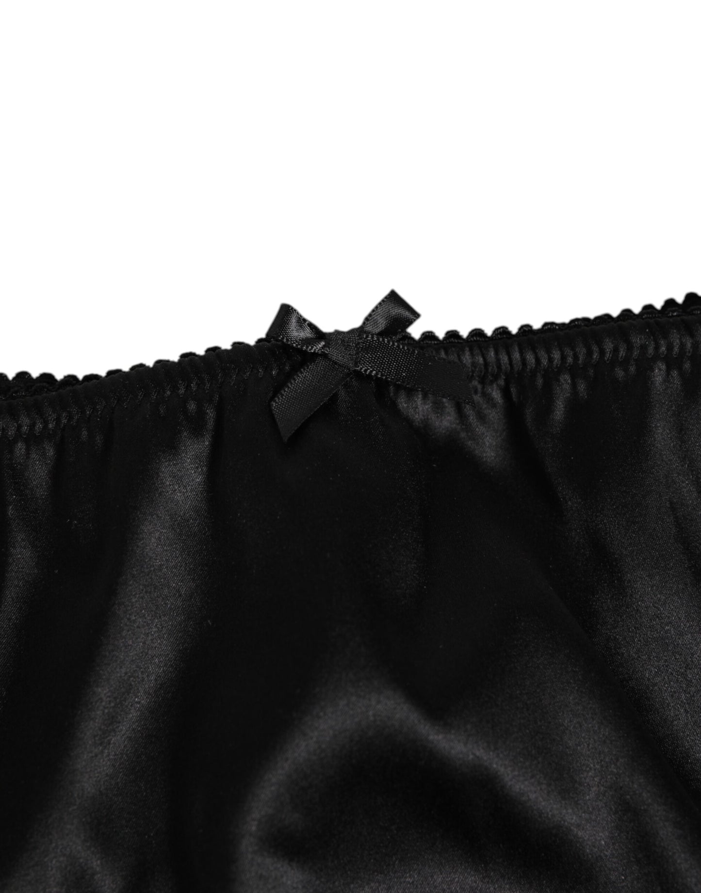 Dolce & Gabbana Black Silk Floral Lace Mid Waist Panty Underwear