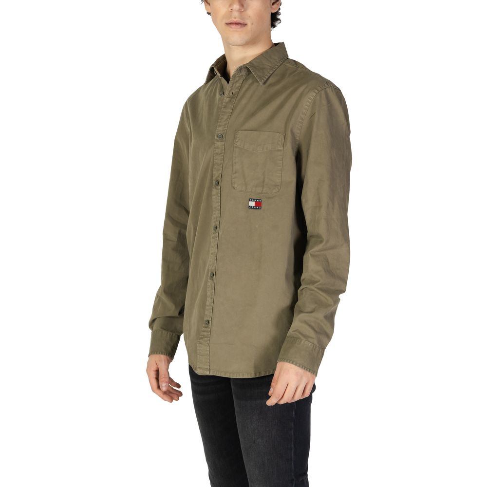 Tommy Hilfiger Jeans Green Recycled Cotton Shirt