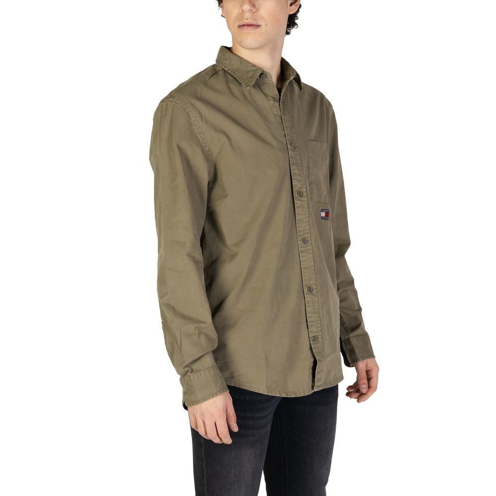 Tommy Hilfiger Jeans Green Recycled Cotton Shirt