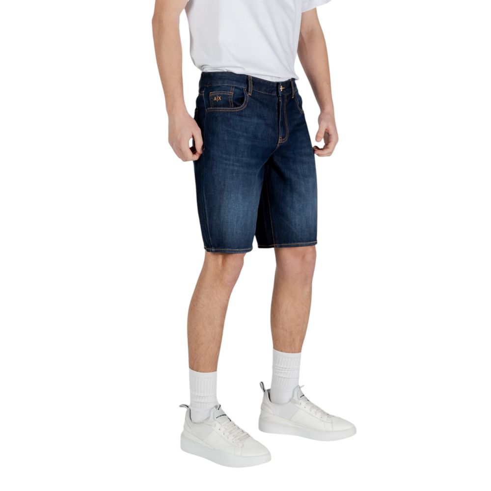 Armani Exchange Blue Cotton Bermuda