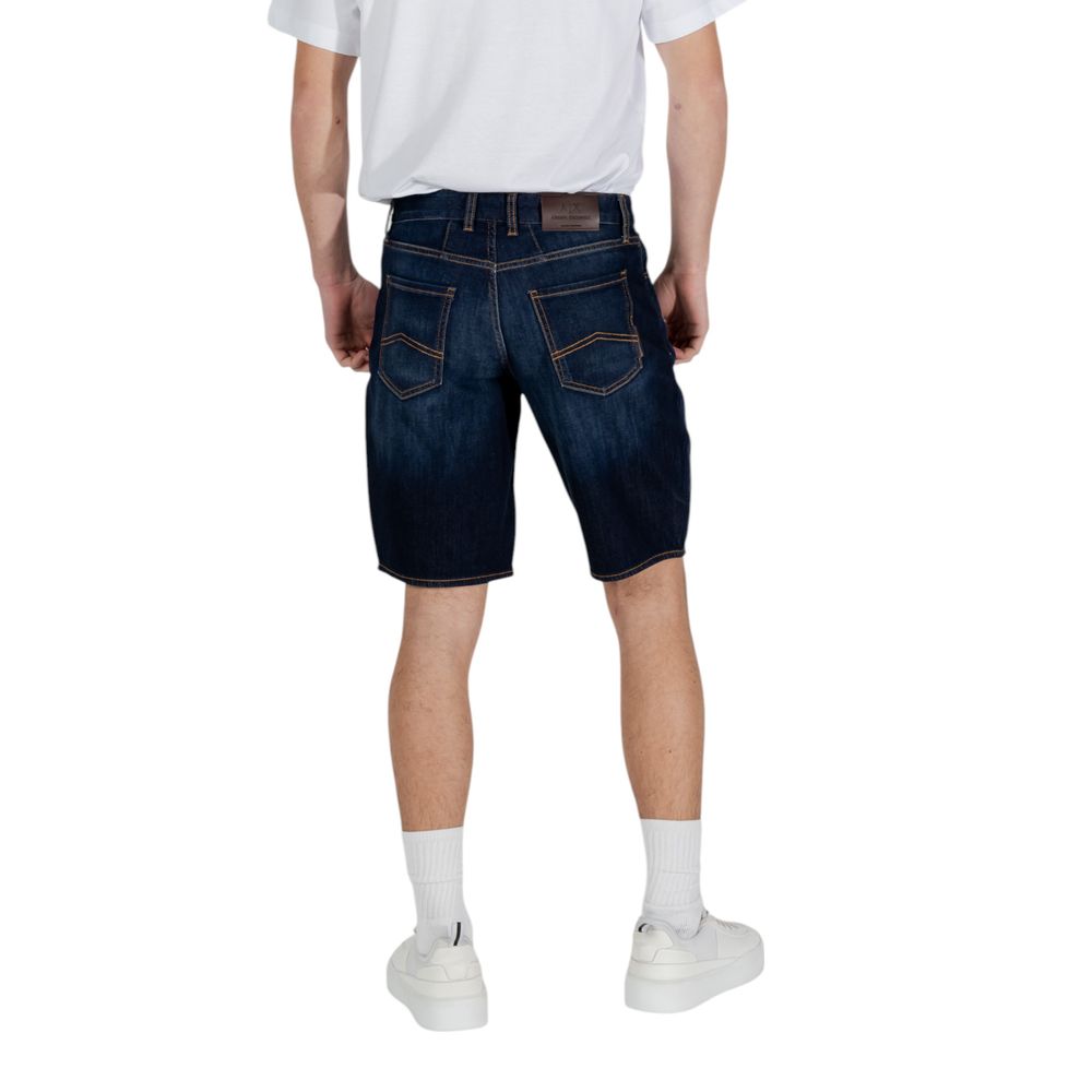 Armani Exchange Blue Cotton Bermuda
