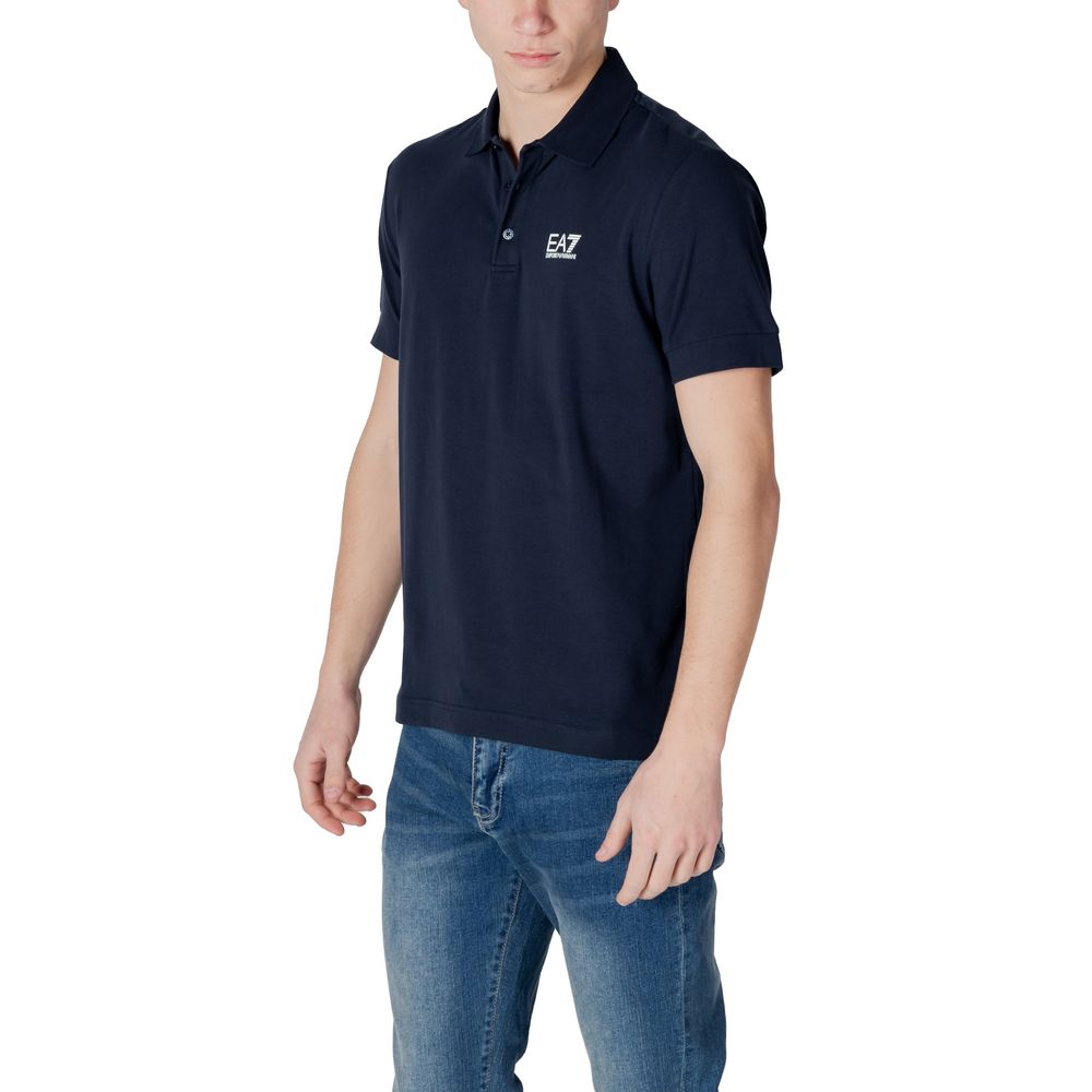 EA7 Emporio Armani Blue Cotton Polo Shirt