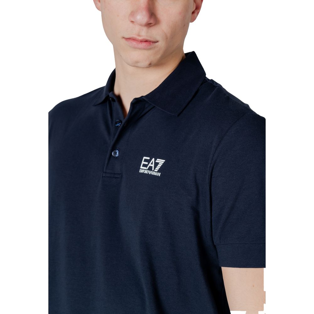 EA7 Emporio Armani Blue Cotton Polo Shirt