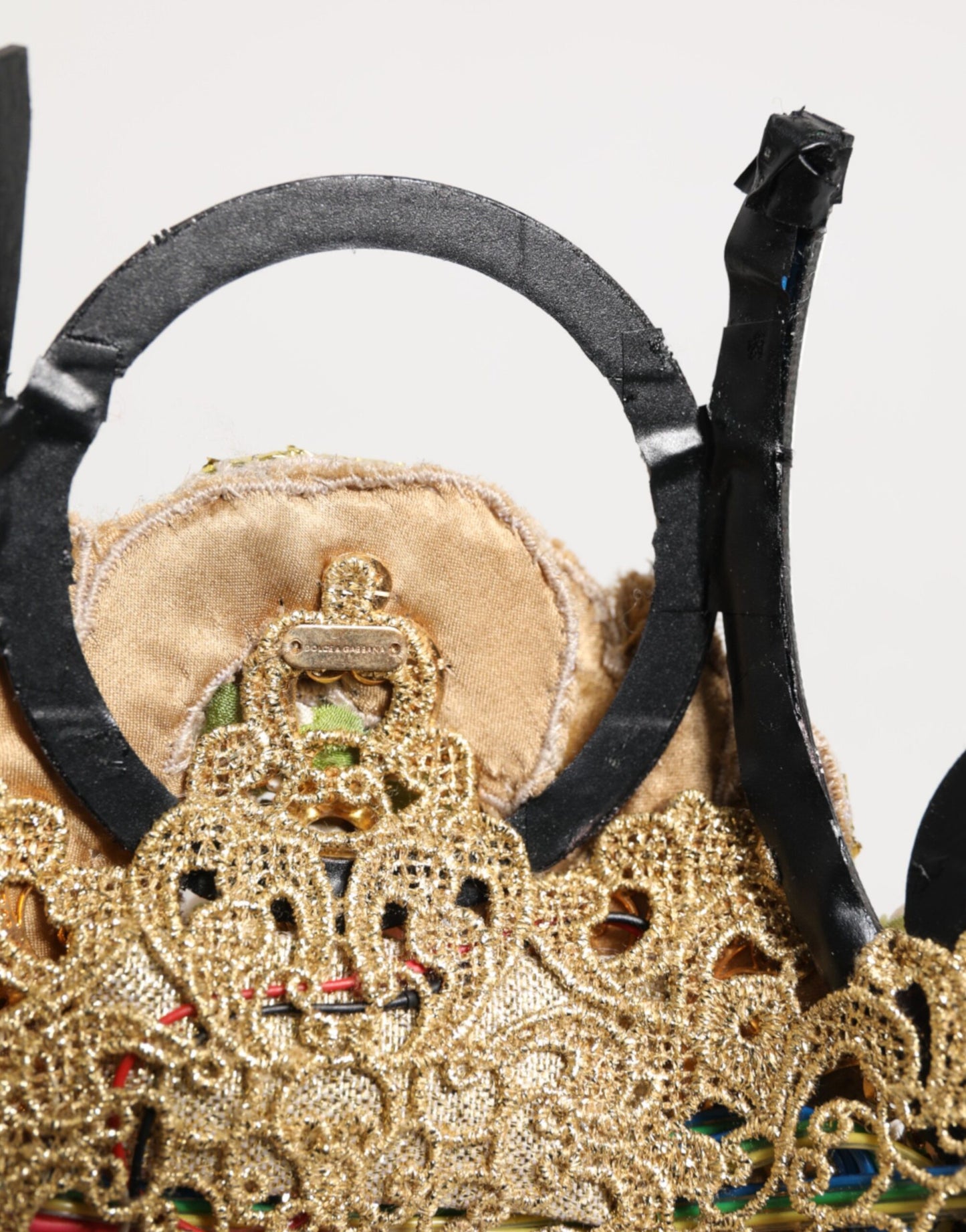 Dolce & Gabbana Gold Brass Crystal Embellished Headpiece Crown Diadem Tiara