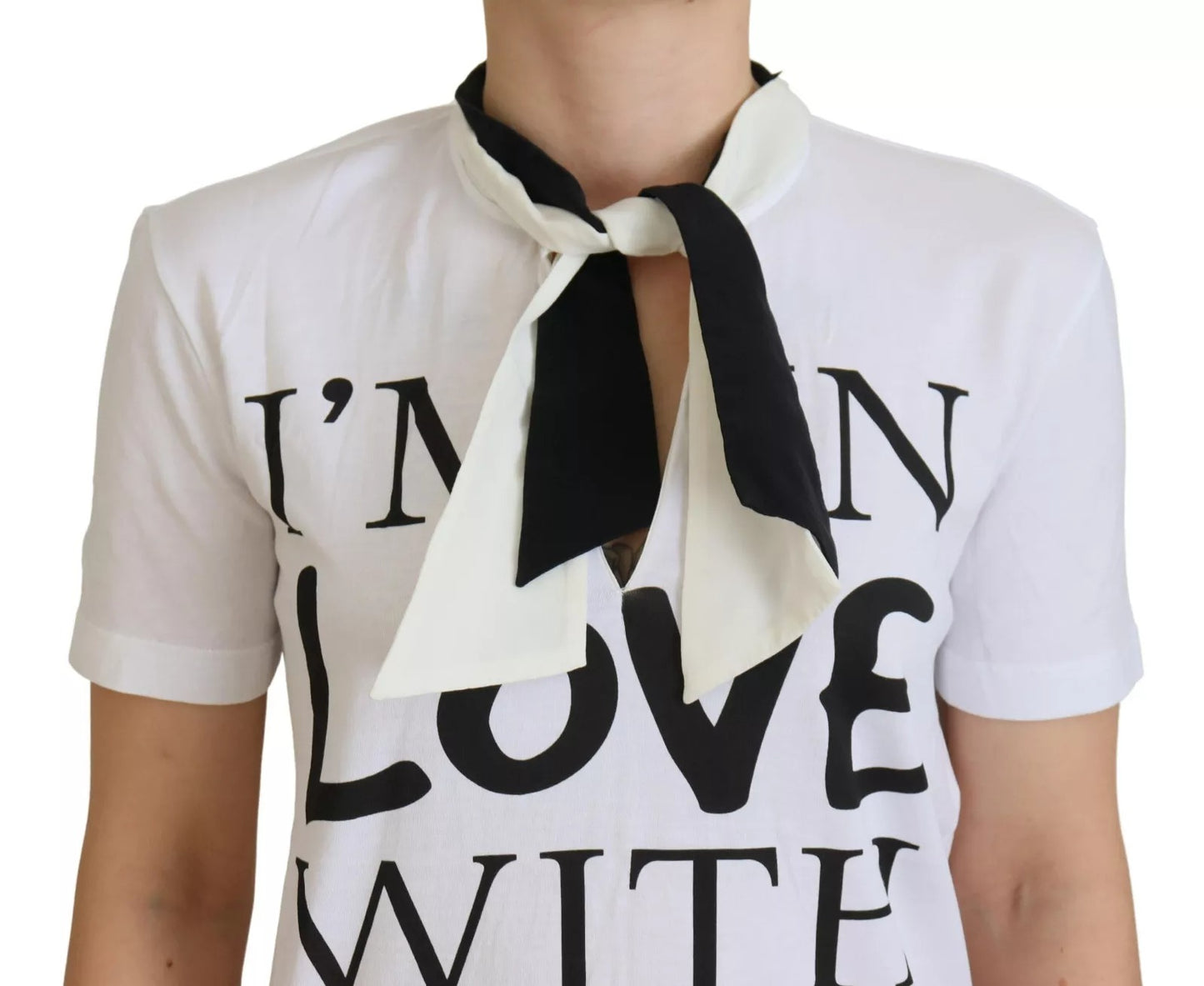 Dolce & Gabbana White Cotton LOVE Print Top Blouse T-shirt