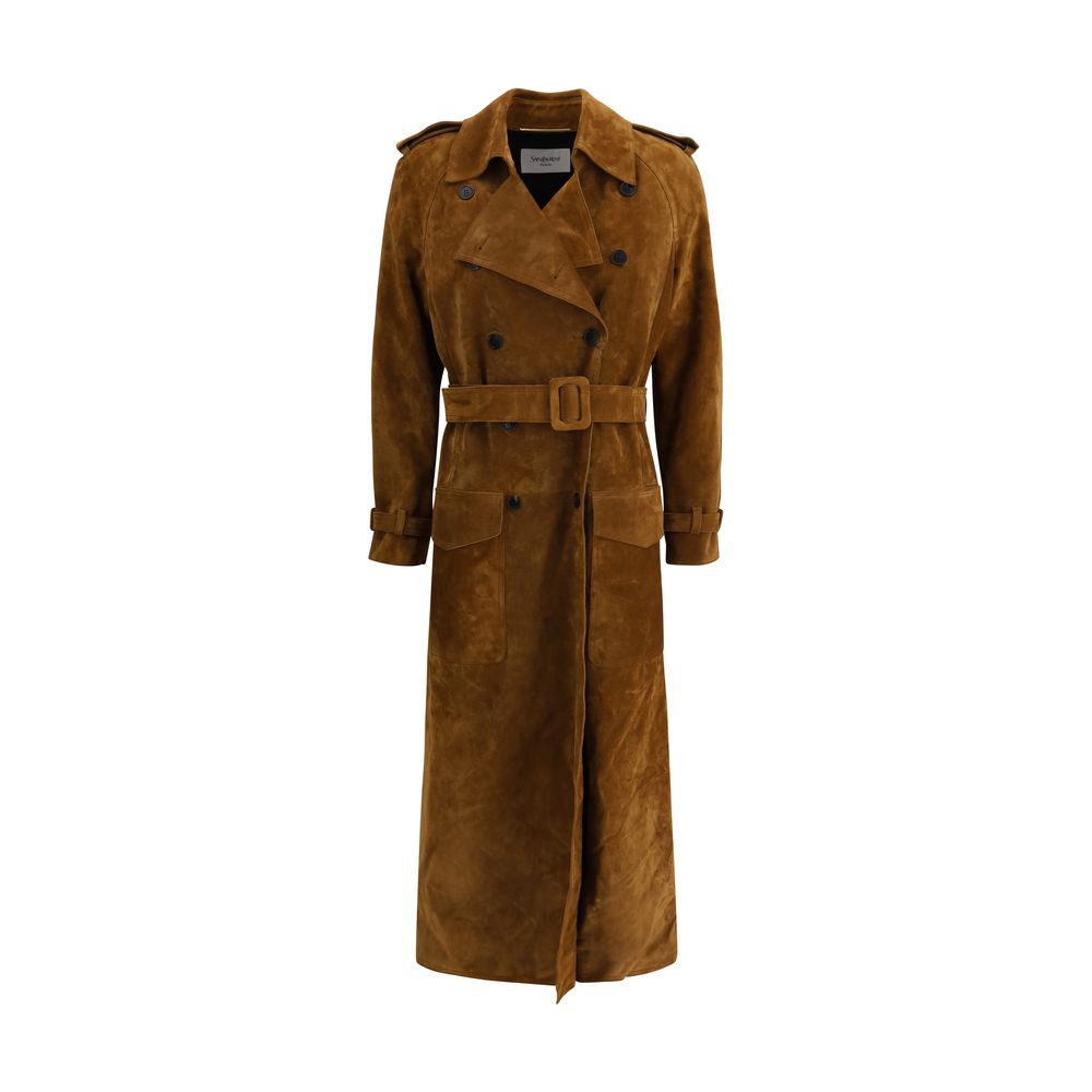 Saint Laurent Wildleder-Trenchcoat