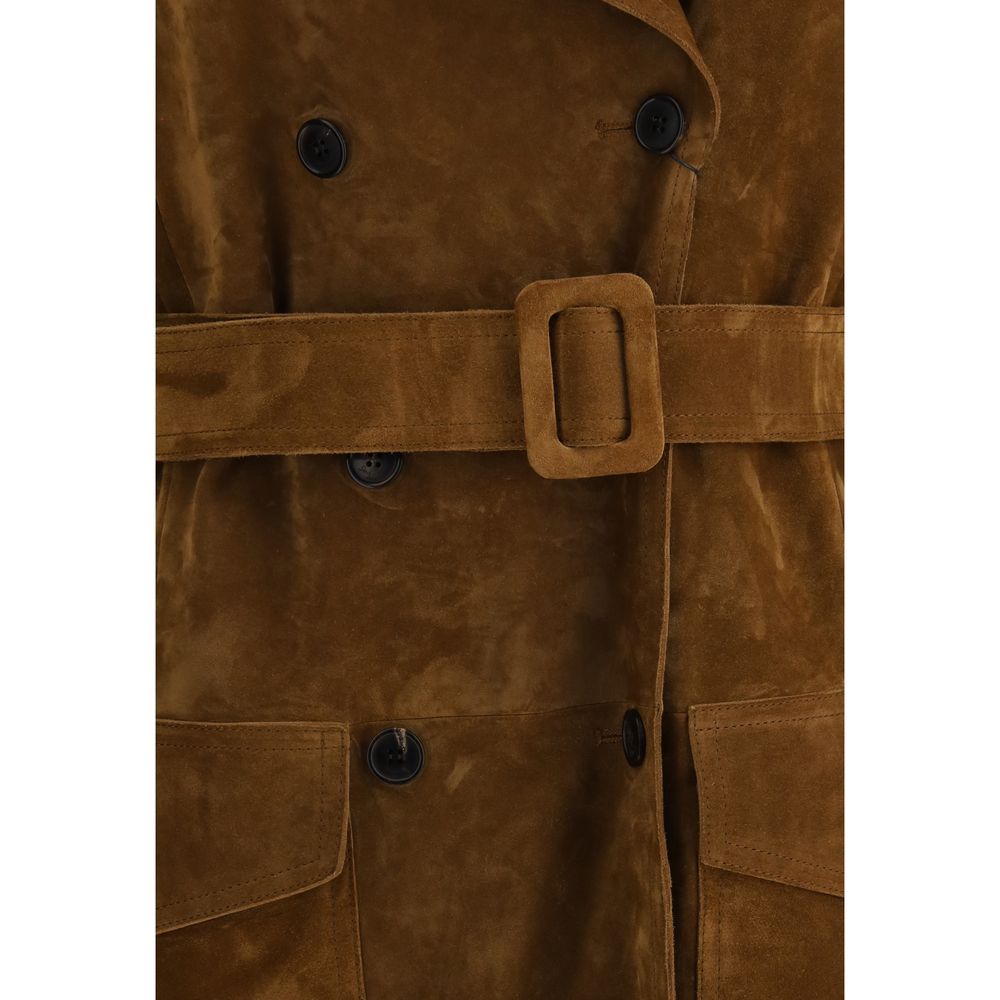 Saint Laurent Wildleder-Trenchcoat