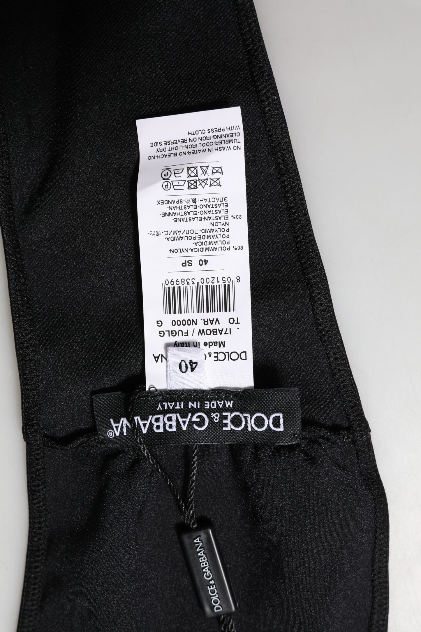 Dolce & Gabbana Black Nylon Blend Bandeau Strapless Tube Top