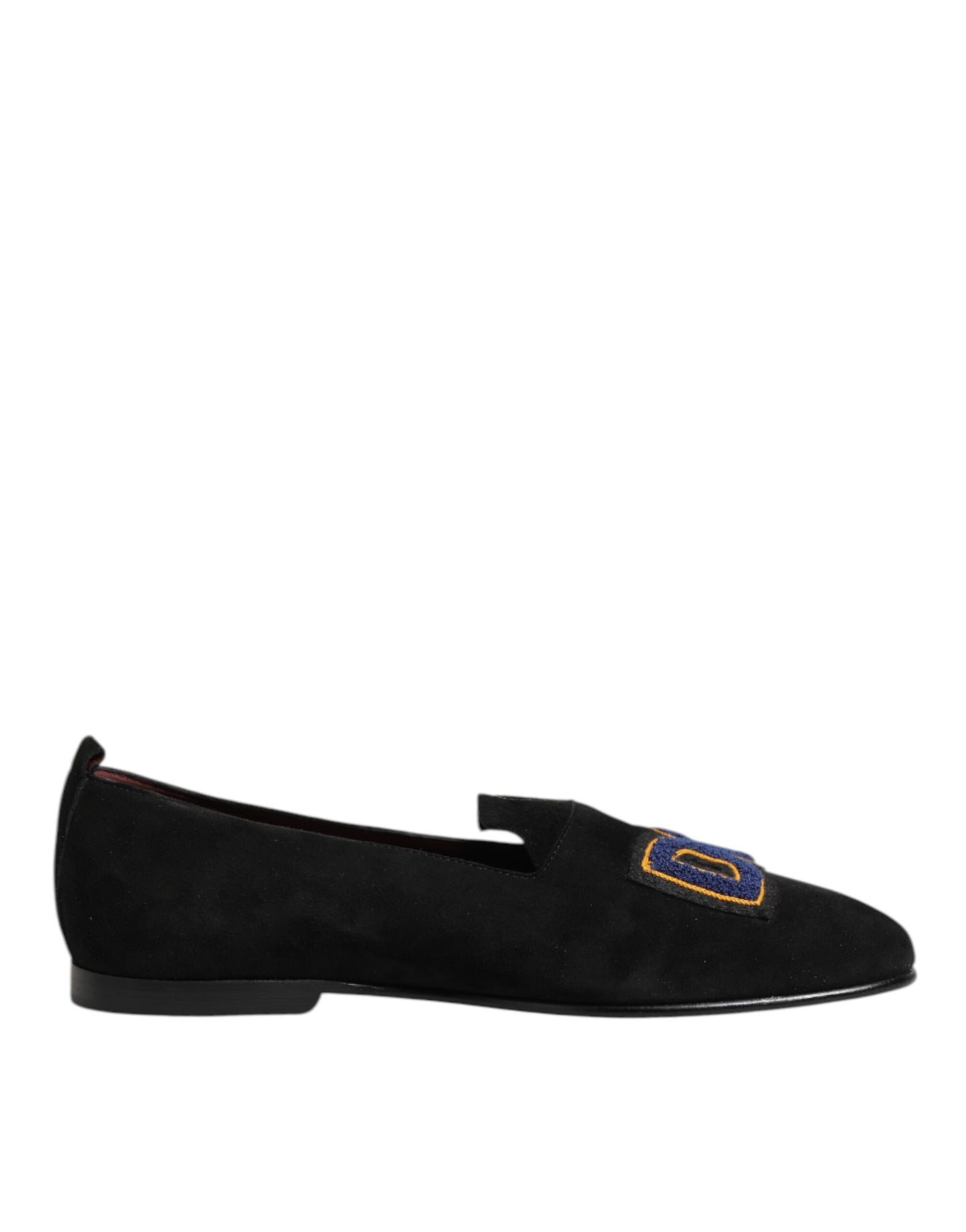 Dolce & Gabbana Black DG Love Leather Slip On Loafers Shoes