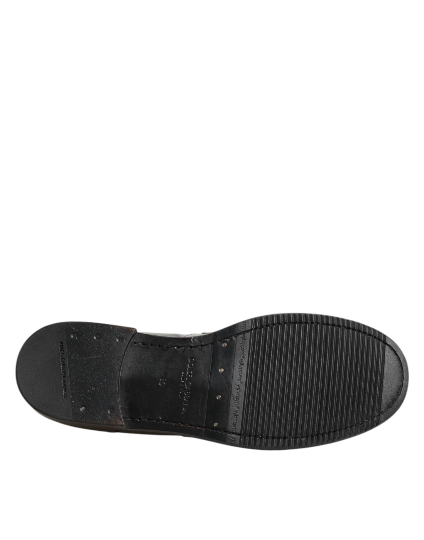 Dolce & Gabbana Metallic Silver Logo Slip On Men Dress Shoes