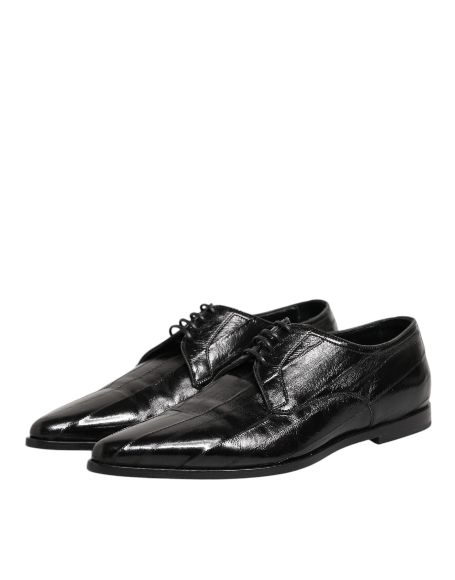 Dolce & Gabbana Black Leather Lace Up Derby Formal Dress Shoes