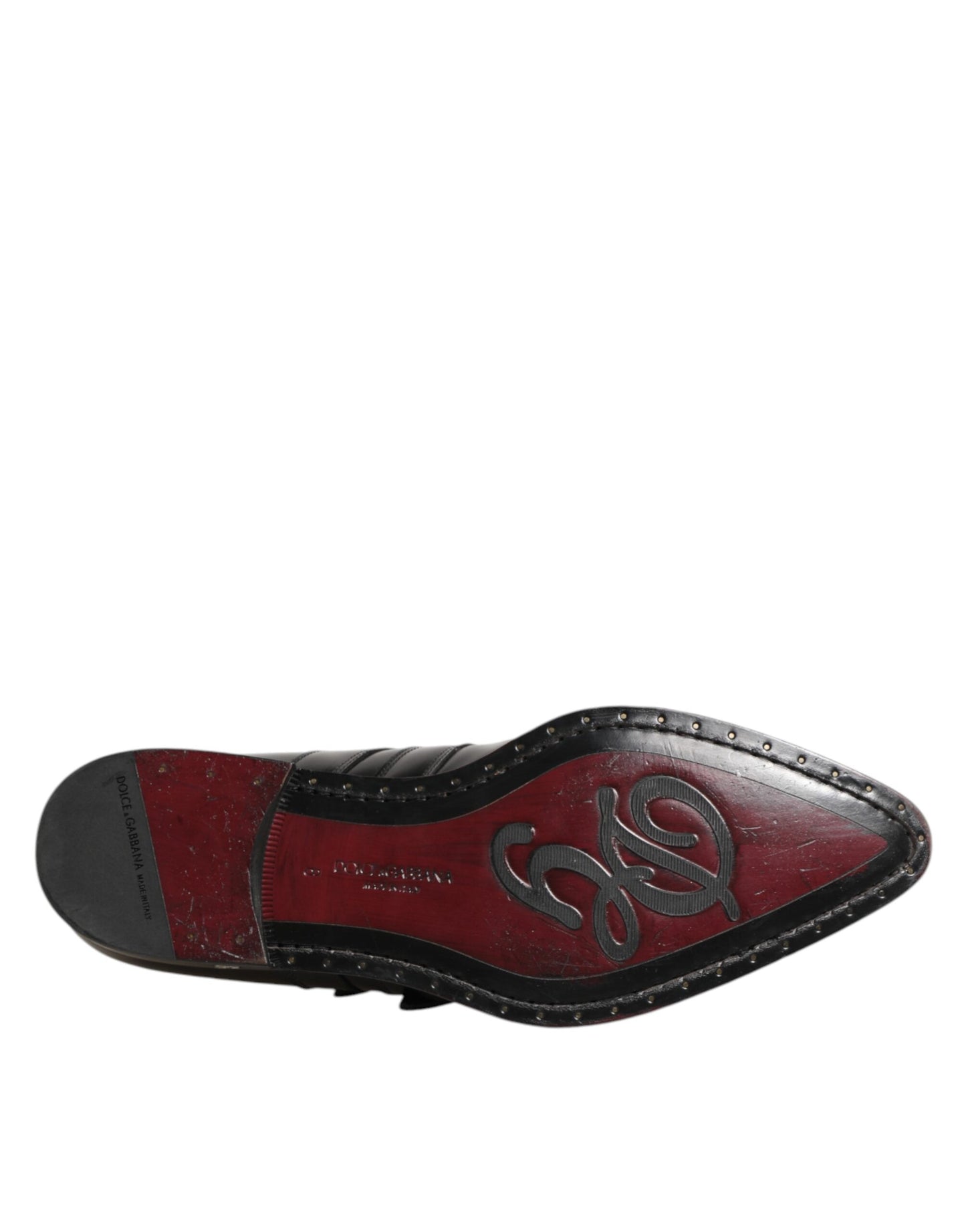 Dolce & Gabbana Black Blue Embellished MONKSTRAP Dress Shoes