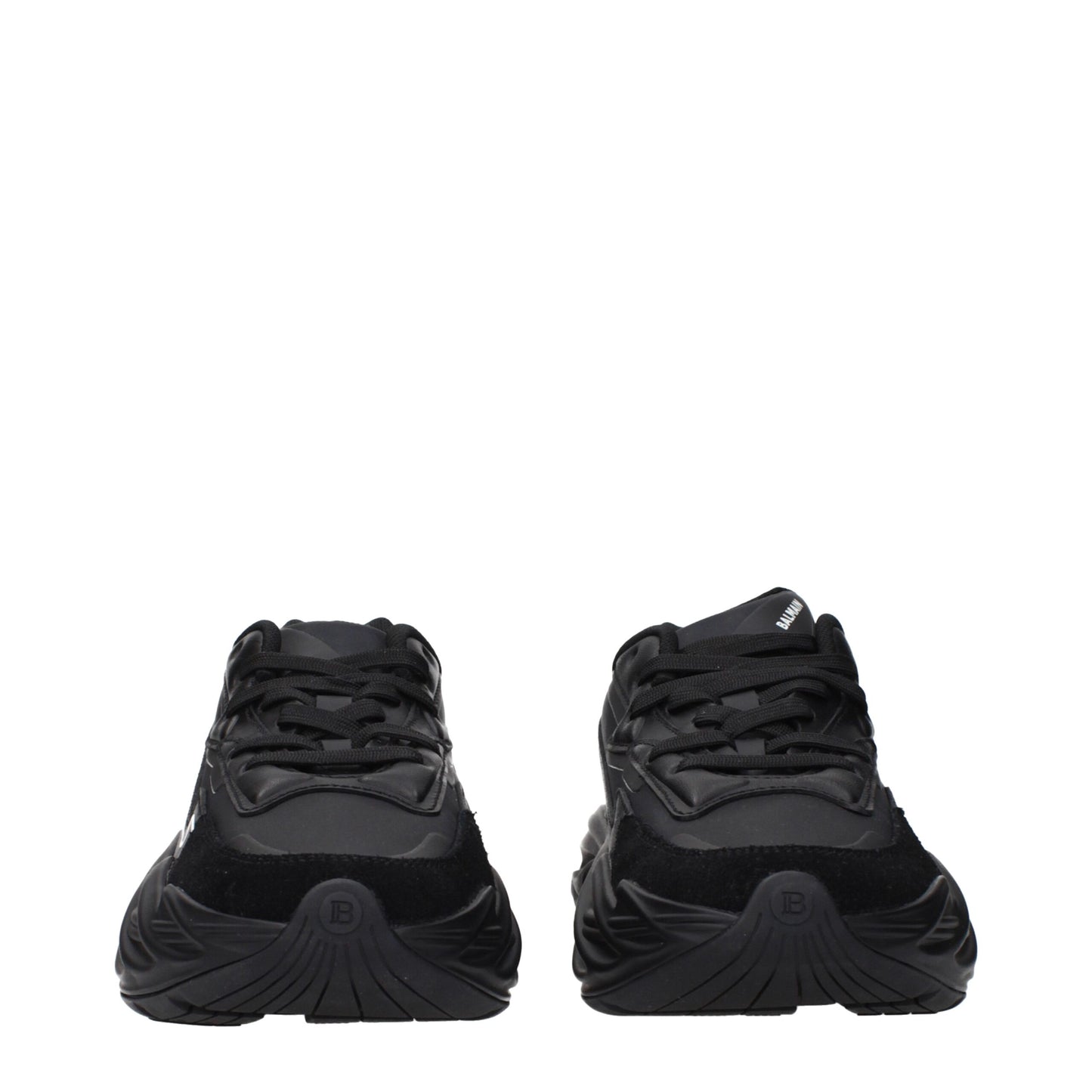 Balmain Black Leather Athletic Sneakers