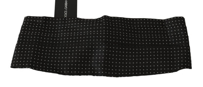 Dolce &amp; Gabbana – Schwarz gepunkteter Taillengürtel aus Seide, Kummerbund