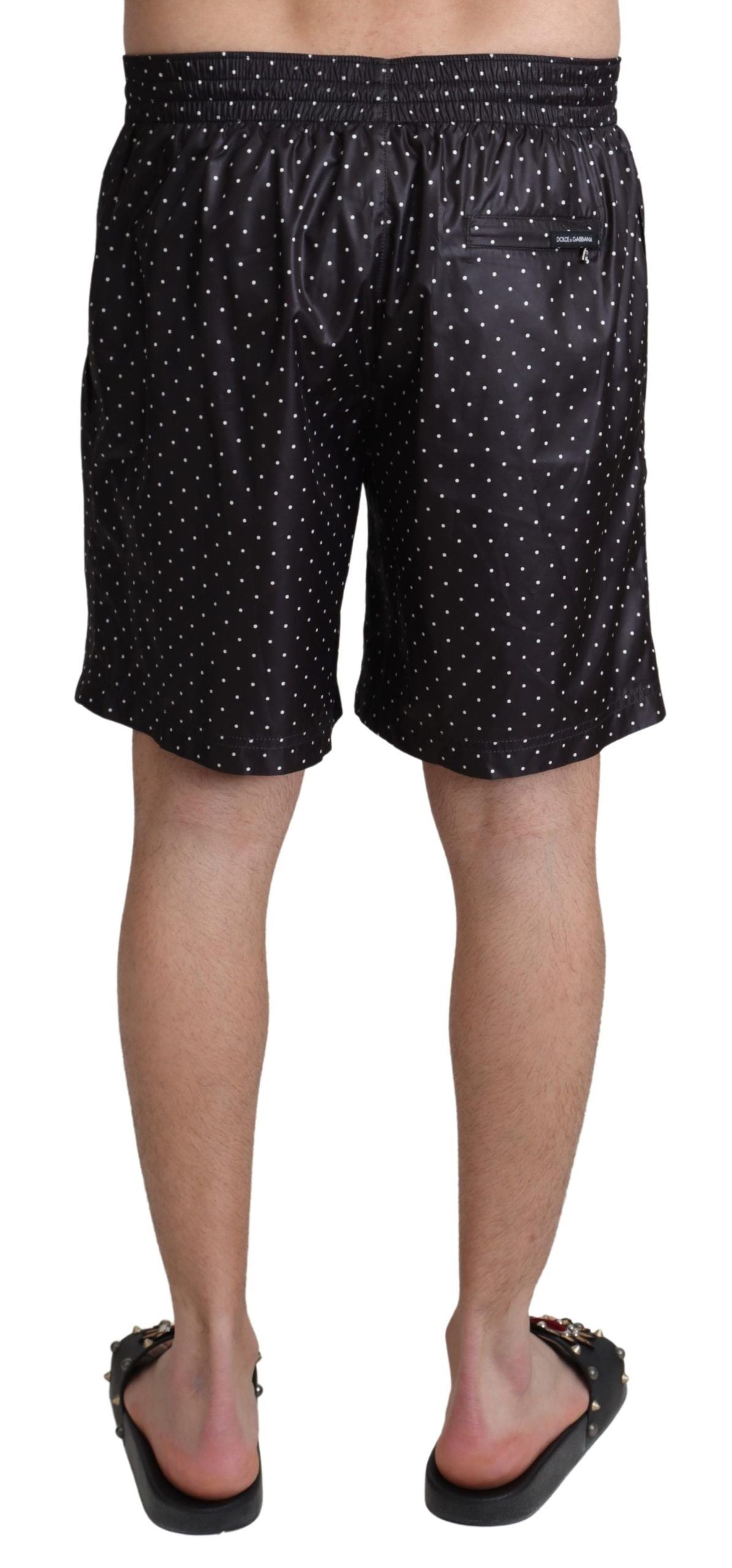 Dolce &amp; Gabbana – Schwarze Strandmode mit Punktemuster