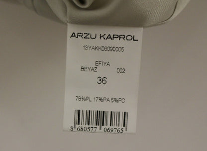 Arzu Kaprol White Acrylic Straight Pencil Skirt