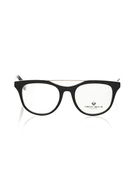 Frankie Morello Black Acetate Unisex Eyeglass Frame