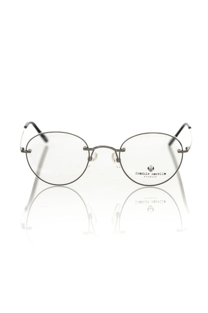 Frankie Morello Gray Metallic Unisex Eyeglass Frame