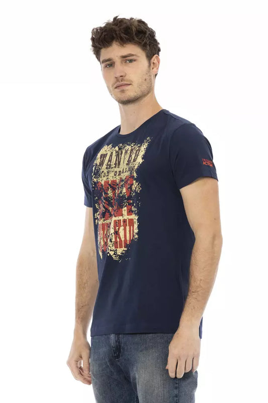 تي شيرت رجالي قطني من Trussardi Action باللون الأزرق