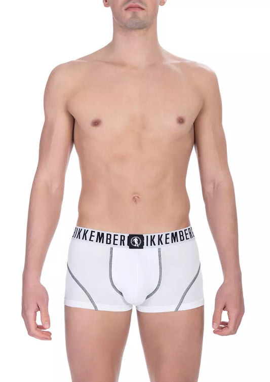 Bikkembergs White Cotton Men's Trunk Underwear Bi-Pack