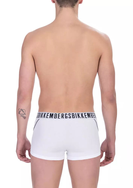 Bikkembergs White Cotton Men's Trunk Underwear Bi-Pack