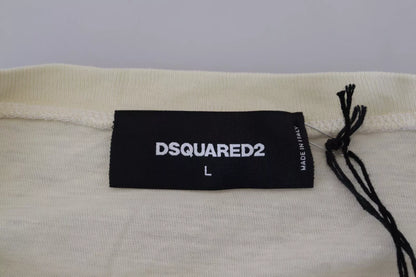 سترة صوفية بأكمام طويلة من القطن والكتان باللون البيج من Dsquared²