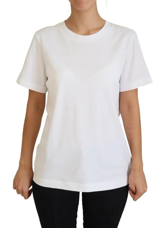 Dolce &amp; Gabbana – Optisches, weißes, bedrucktes Kurzarm-Top