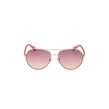 نظارات شمسية من Guess باللون الذهبي المعدني