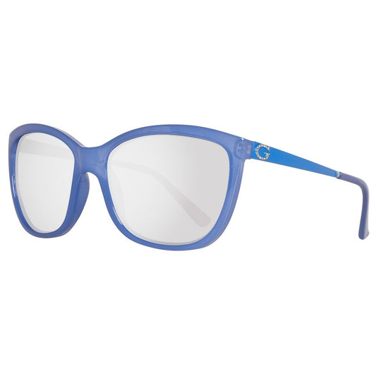 نظارات شمسية بلاستيكية زرقاء من Guess