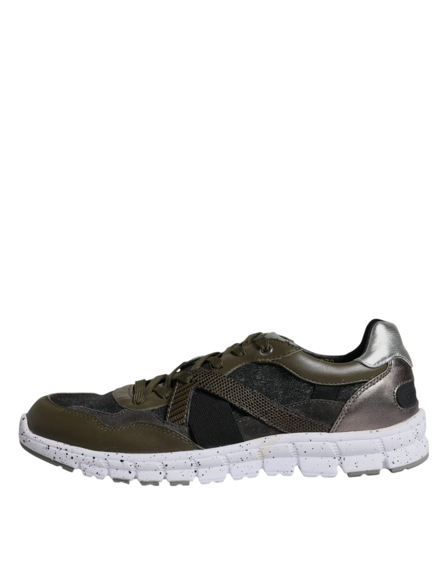 Dolce &amp; Gabbana Mehrfarbige Canvas-Leder-Sneaker mit niedrigem Schaft