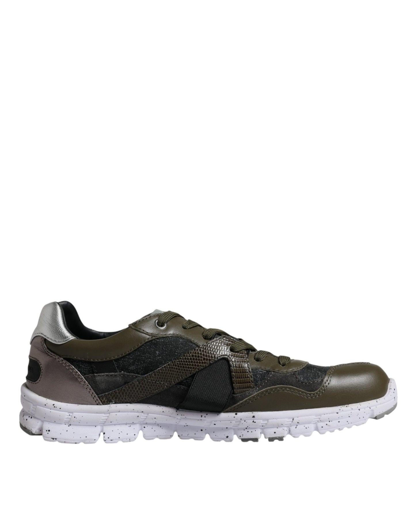 Dolce &amp; Gabbana Mehrfarbige Canvas-Leder-Sneaker mit niedrigem Schaft