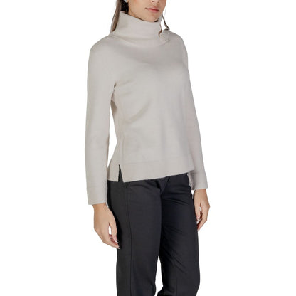 Street One – Rollkragenpullover aus cremefarbener Viskose