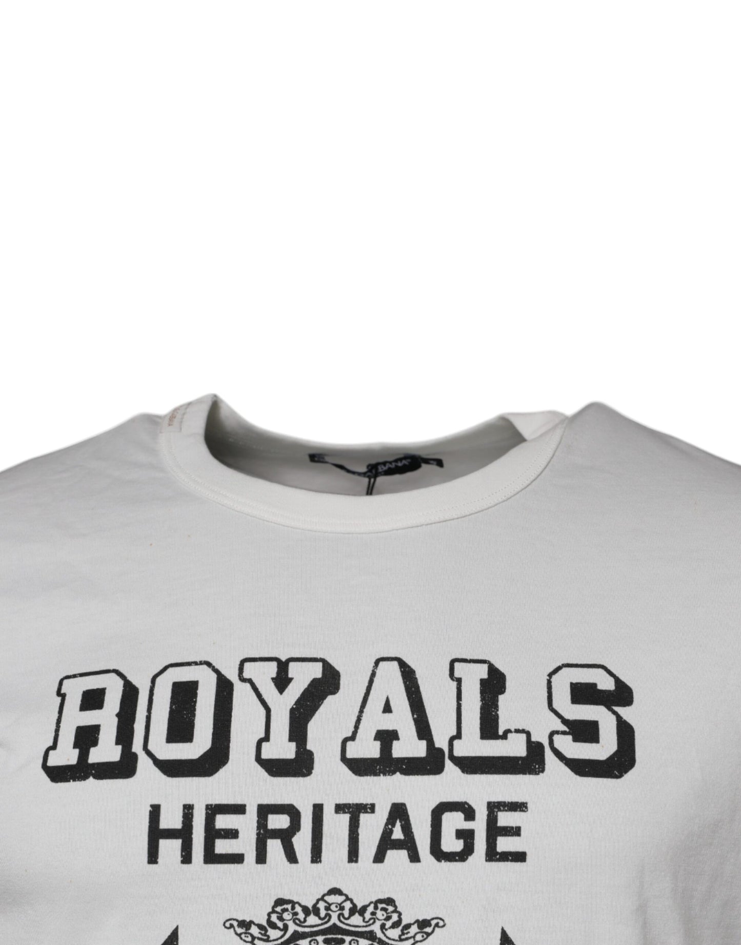 Dolce &amp; Gabbana Weißes Royals Heritage-Baumwoll-T-Shirt