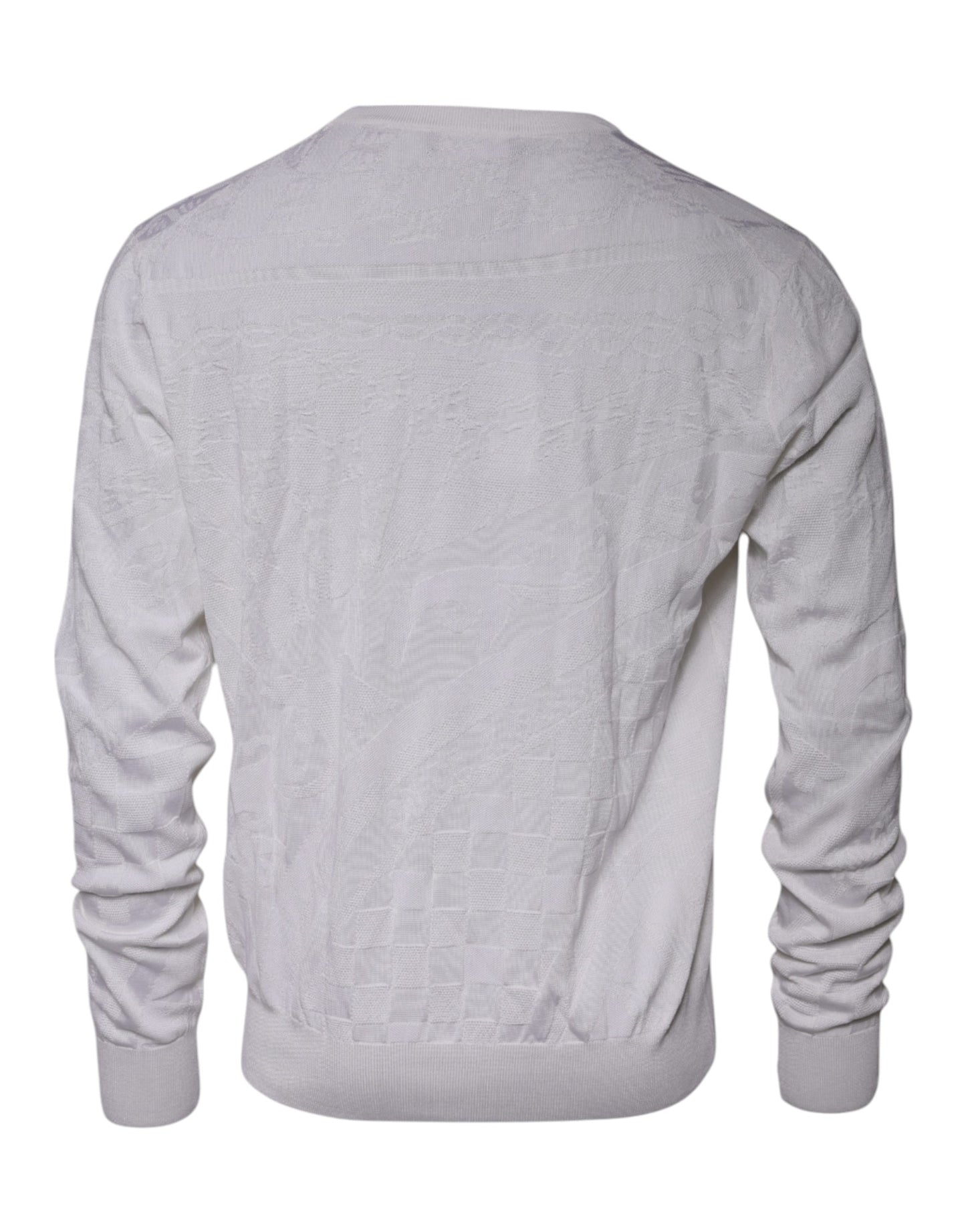 Dolce &amp; Gabbana Weißer Seidenpullover mit Rundhalsausschnitt für Herren