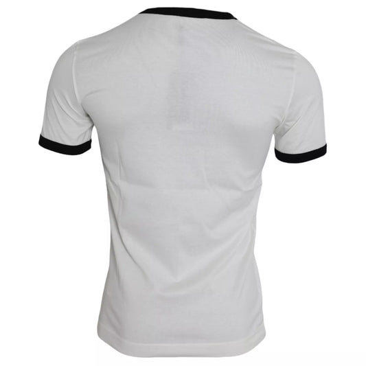 Dolce &amp; Gabbana – Weißes, kurzärmliges T-Shirt mit Sacred Heart-Print für Herren