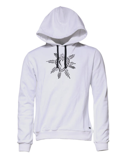 Dolce &amp; Gabbana – Weißes Sweatshirt mit Kapuze „Sacred Heart“