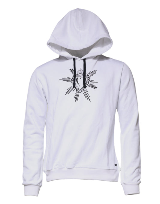 Dolce &amp; Gabbana – Weißes Sweatshirt mit Kapuze „Sacred Heart“