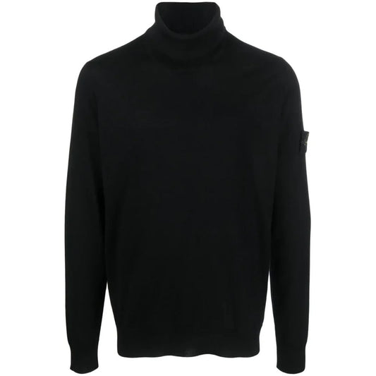Stone Island Schwarzer Wollpullover für Herren