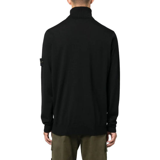 Stone Island Schwarzer Wollpullover für Herren